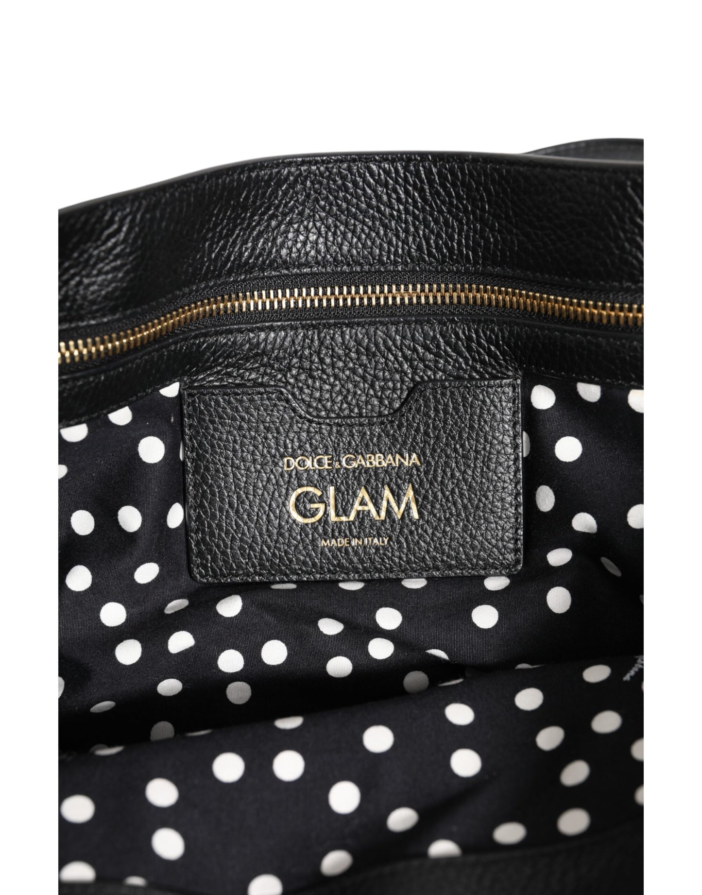 D&G Sac fourre-tout en cuir marron léopard GLAM avec plaque logo