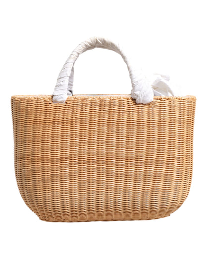 D&G Sac fourre-tout en fibre beige avec panier à légumes