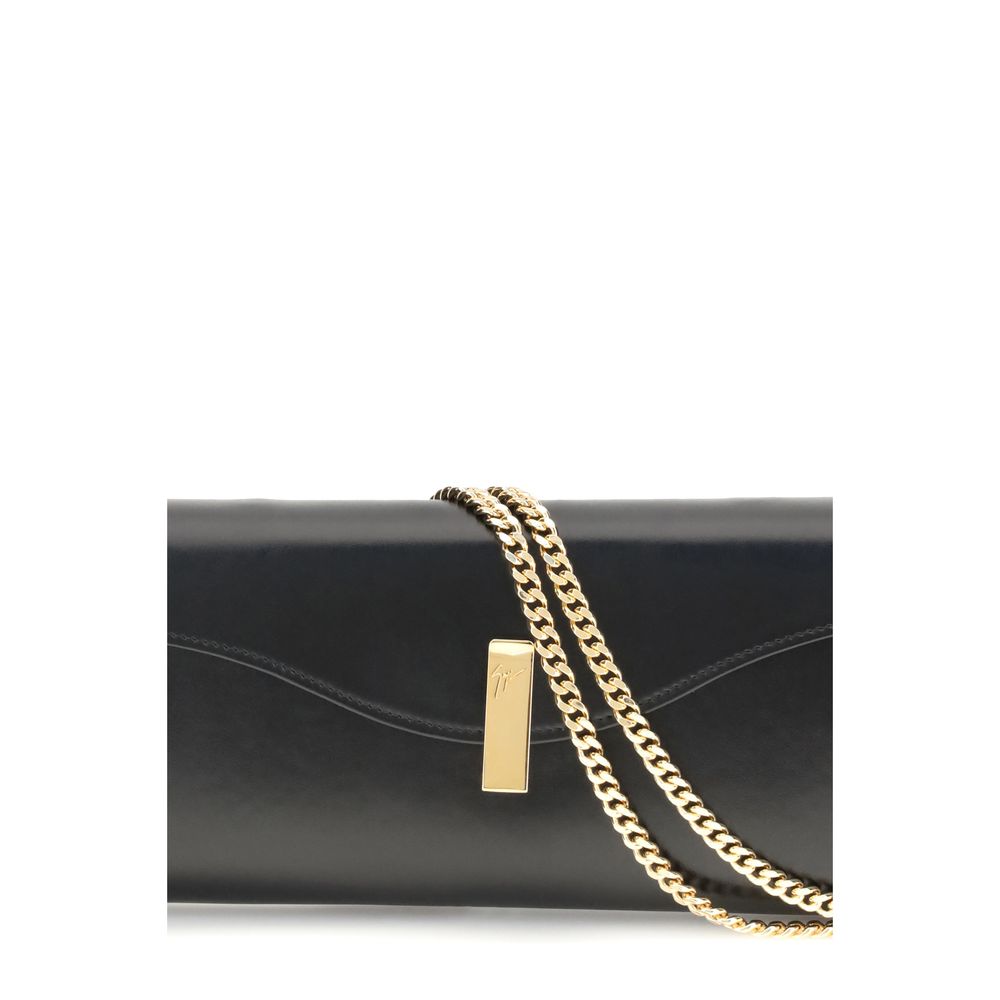 Black Leather Clutch Bag