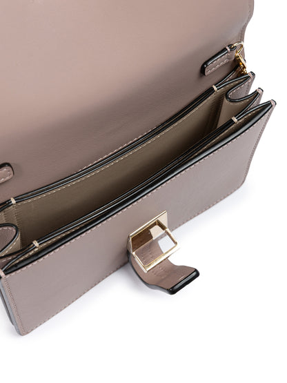 Powder Pink Leather Clutch Bag