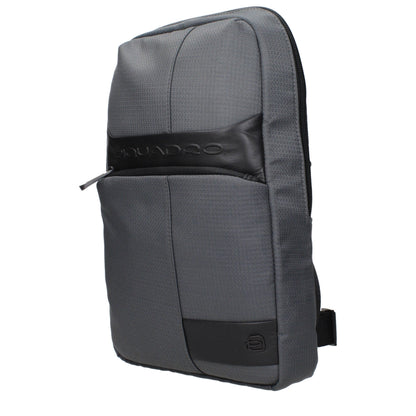 Gray Fabric Crossbody Bag