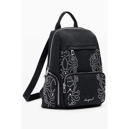 Black Polyurethane Women's Backpack