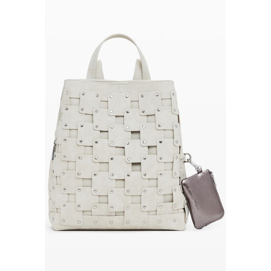 Beige Polyurethane Women Backpack