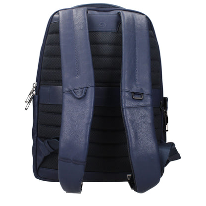Blue Leather Backpack