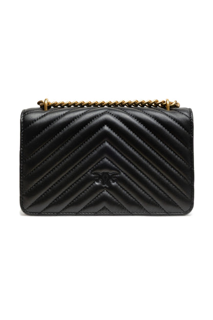 Black Leather Love One Mini Shoulder Bag