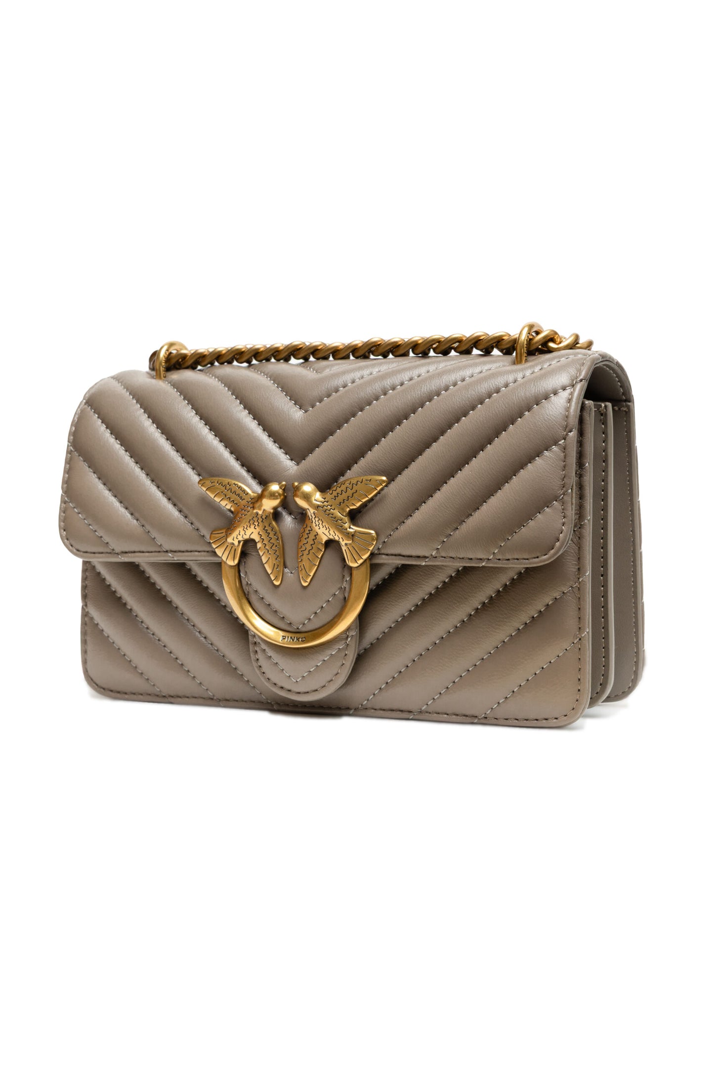 Sac bandoulière Love One Mini en cuir gris