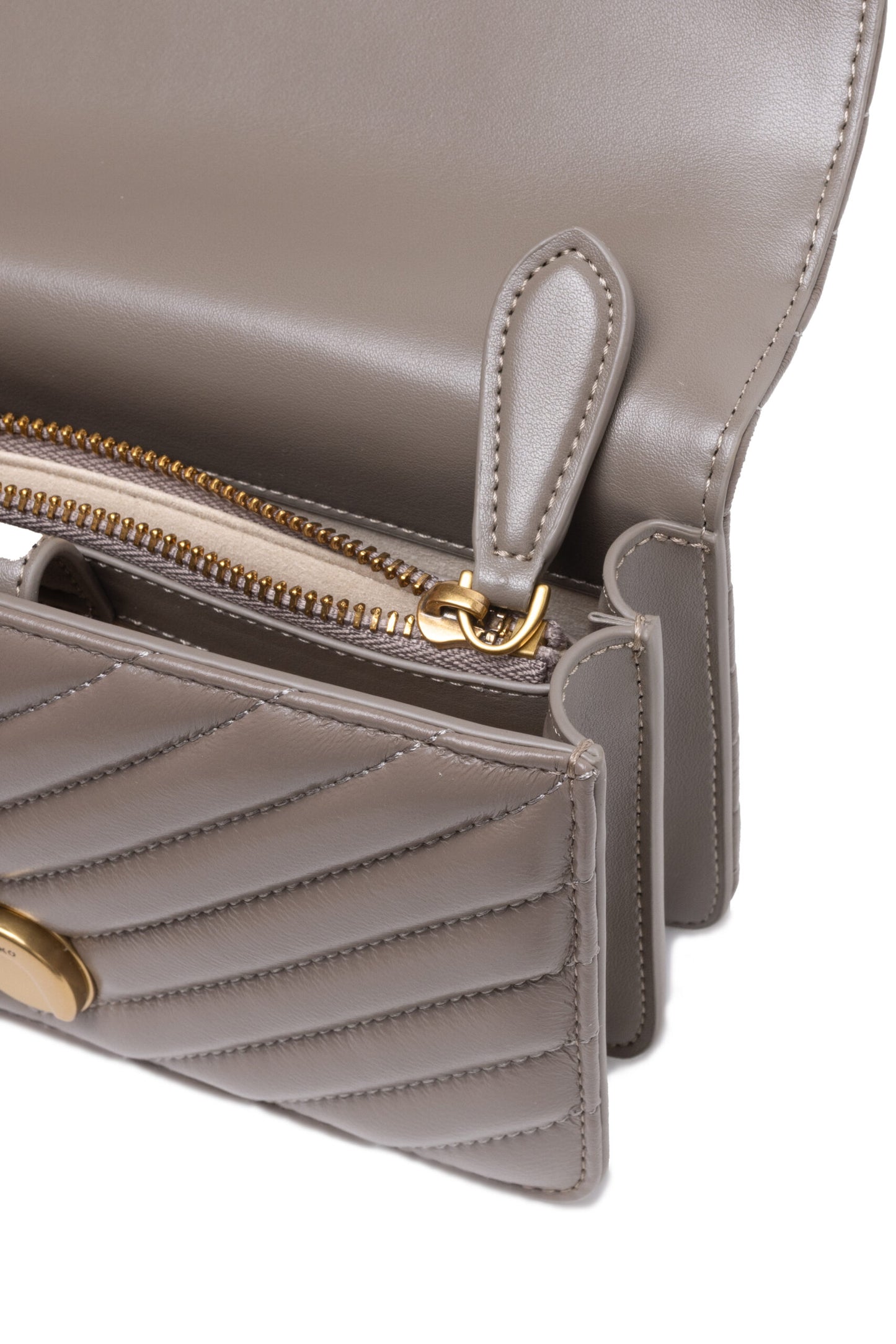 Sac bandoulière Love One Mini en cuir gris