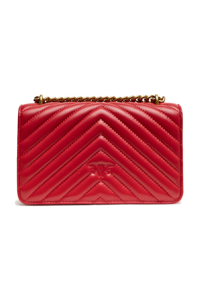 Sac bandoulière Love One Mini en cuir rouge