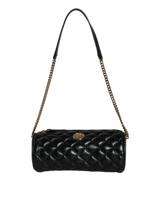 V2 Mini sac bandoulière en cuir d'agneau matelassé noir