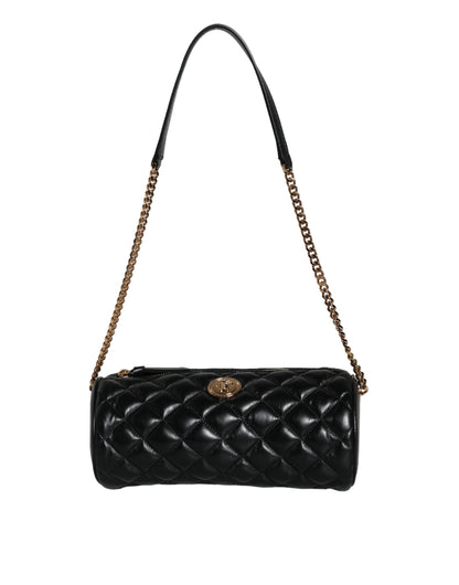 V2 Mini sac bandoulière en cuir d'agneau matelassé noir