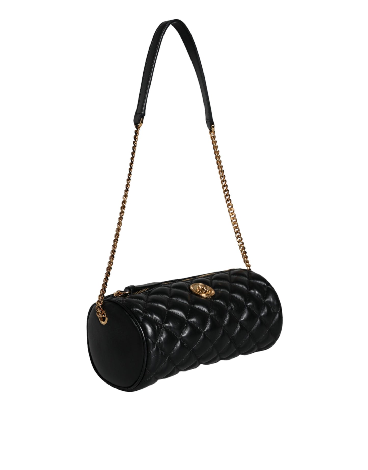 V2 Mini sac bandoulière en cuir d'agneau matelassé noir