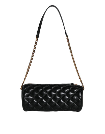 V2 Mini sac bandoulière en cuir d'agneau matelassé noir