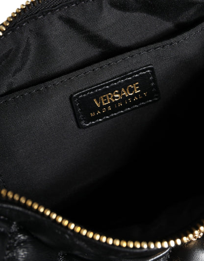 V2 Mini sac bandoulière en cuir d'agneau matelassé noir