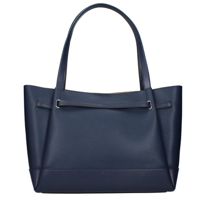 Blue Leather Shoulder Bag