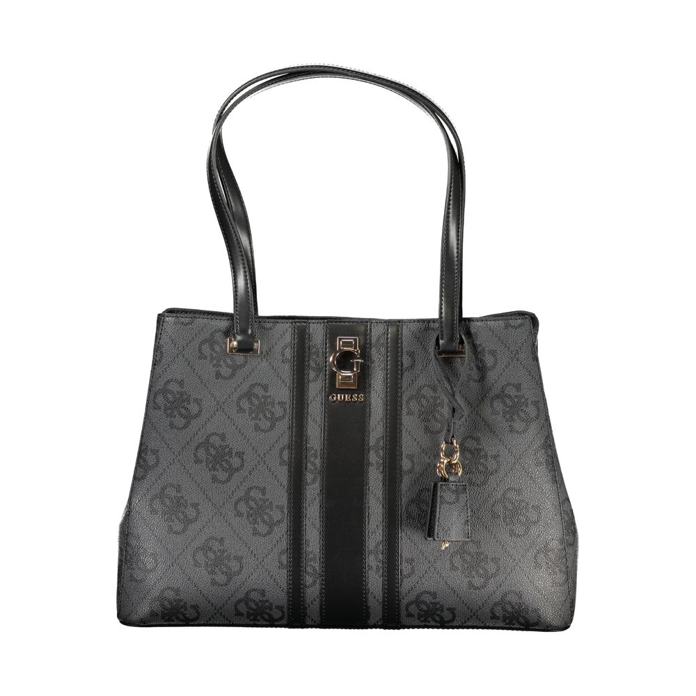 Black Polyurethane Women Handbag