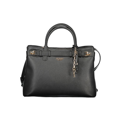 Black Polyurethane Women Handbag