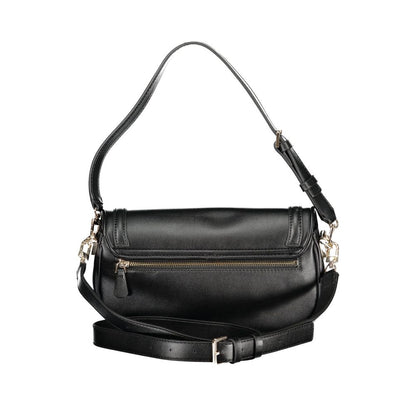 Black Polyurethane Women Handbag