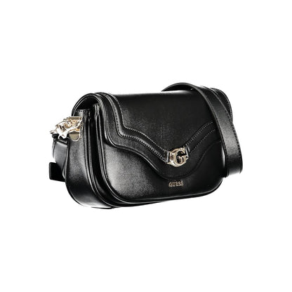Black Polyurethane Women Handbag