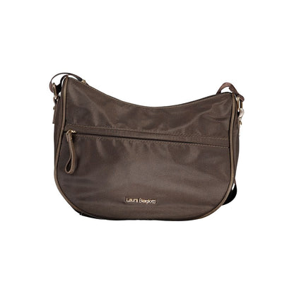 Brown Polyester Women Handbag