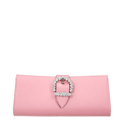 Pink Satin Clutch Bag