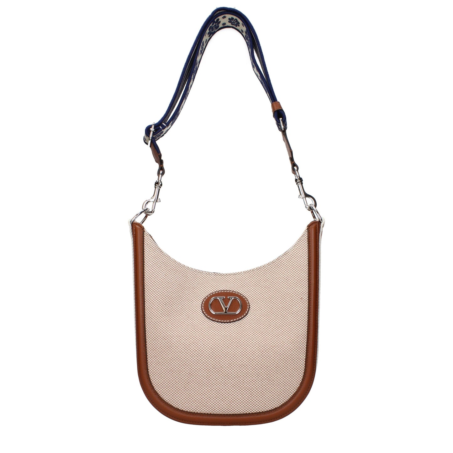 Beige Fabric Crossbody Bag