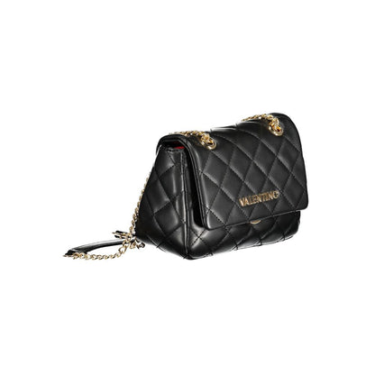 Black Polyurethane Women Shoulder Bag