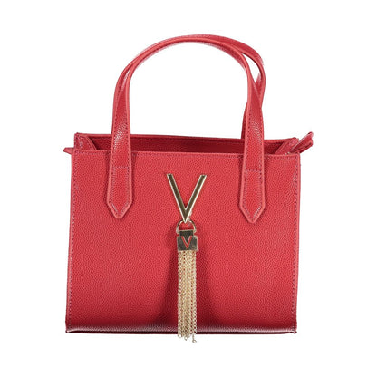 Red Polyurethane Women Handbag