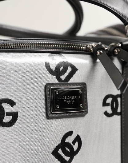 White DG Logo Pet Carrier Logo Plaque Top Handle Bag