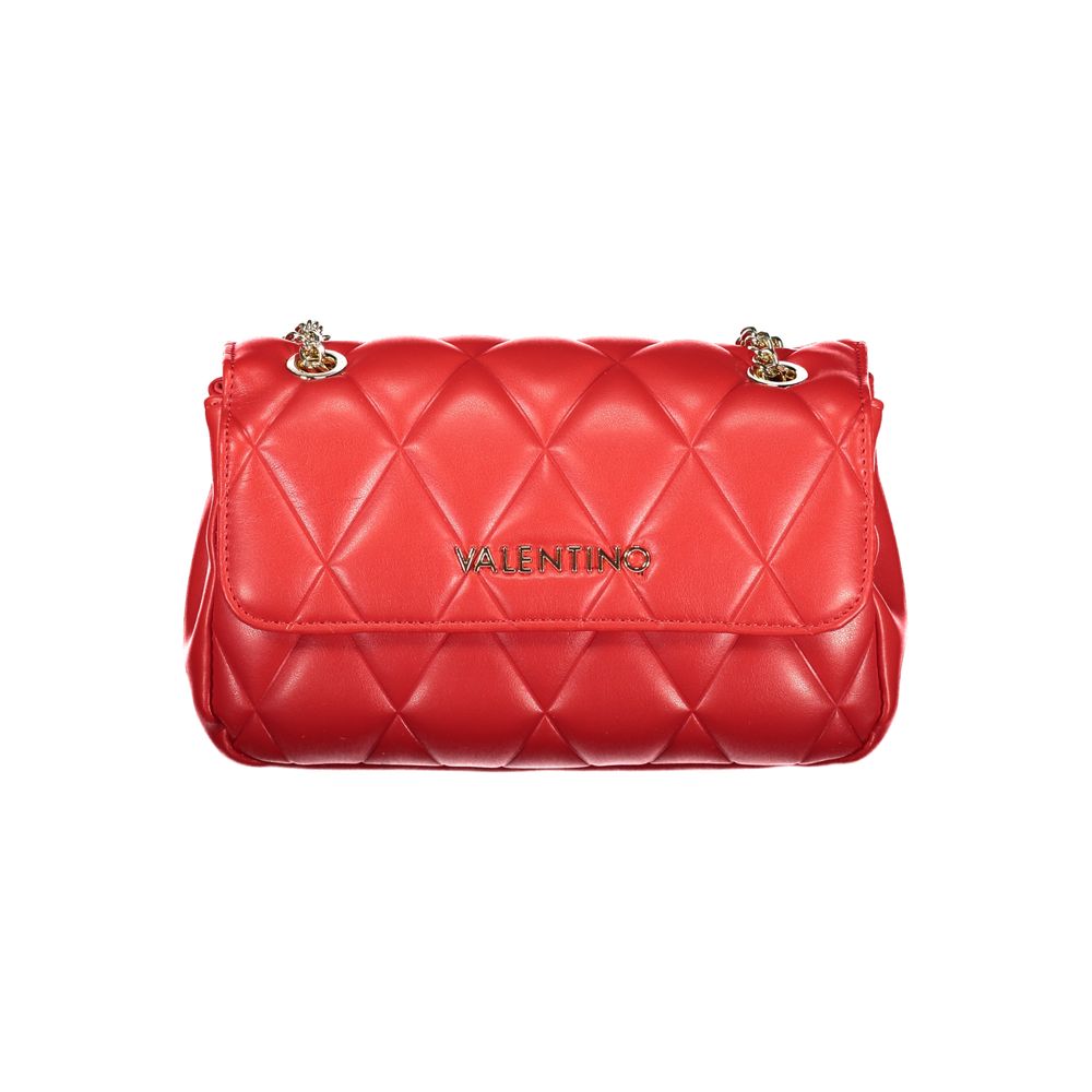 Red Polyurethane Women Handbag