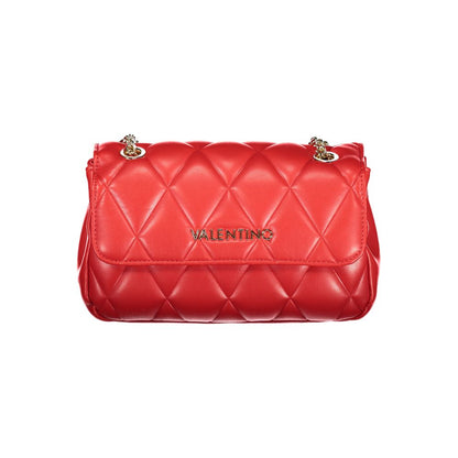 Red Polyurethane Women Handbag