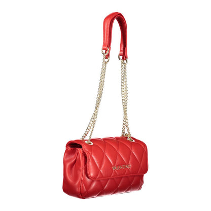 Red Polyurethane Women Handbag