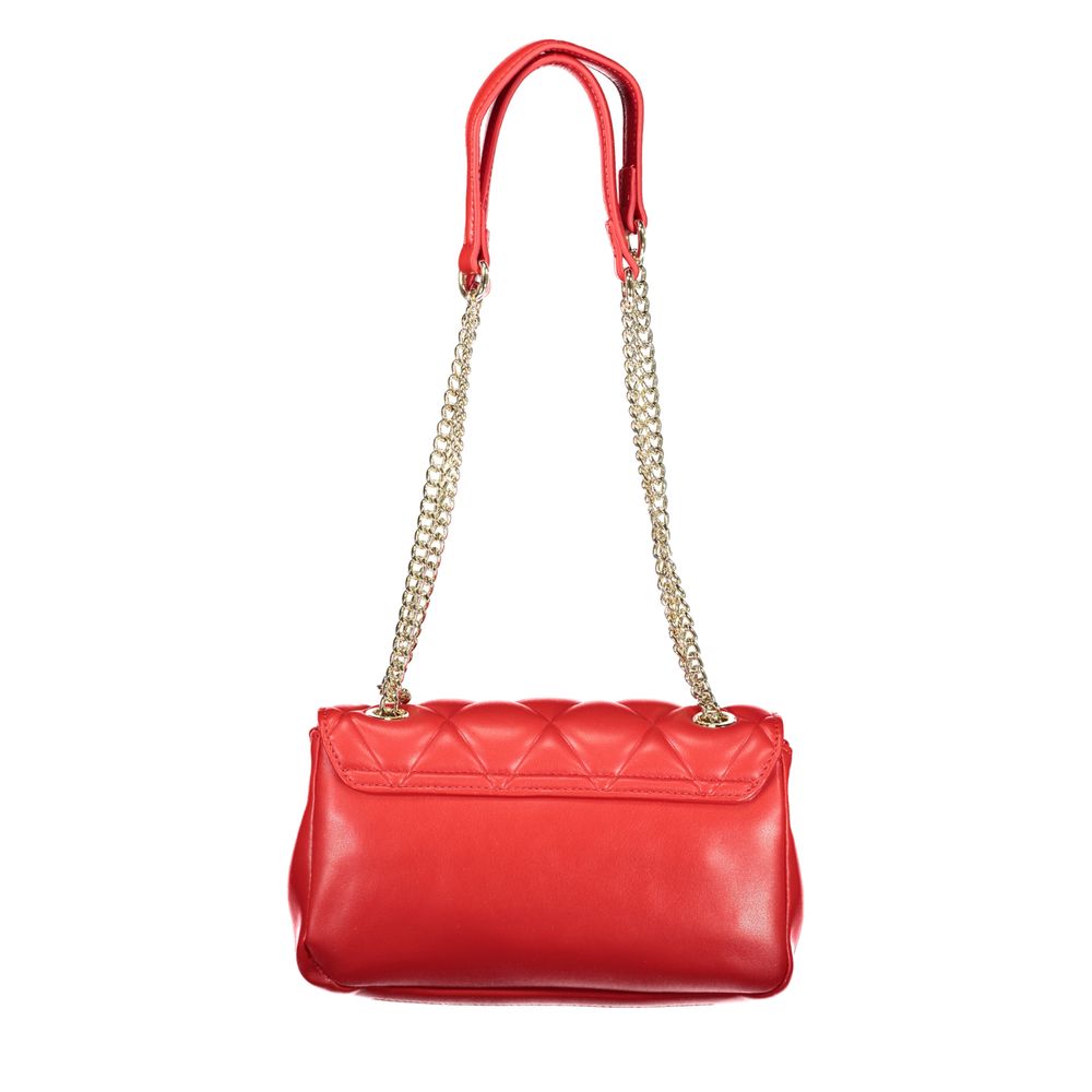 Red Polyurethane Women Handbag