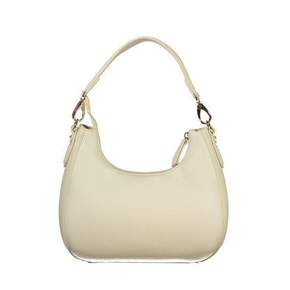 Beige Polyurethane Women Handbag
