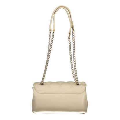 Beige Polyurethane Women Handbag