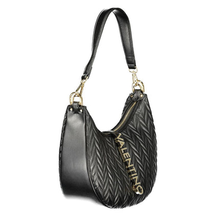 Black Polyurethane Women Shoulder Bag