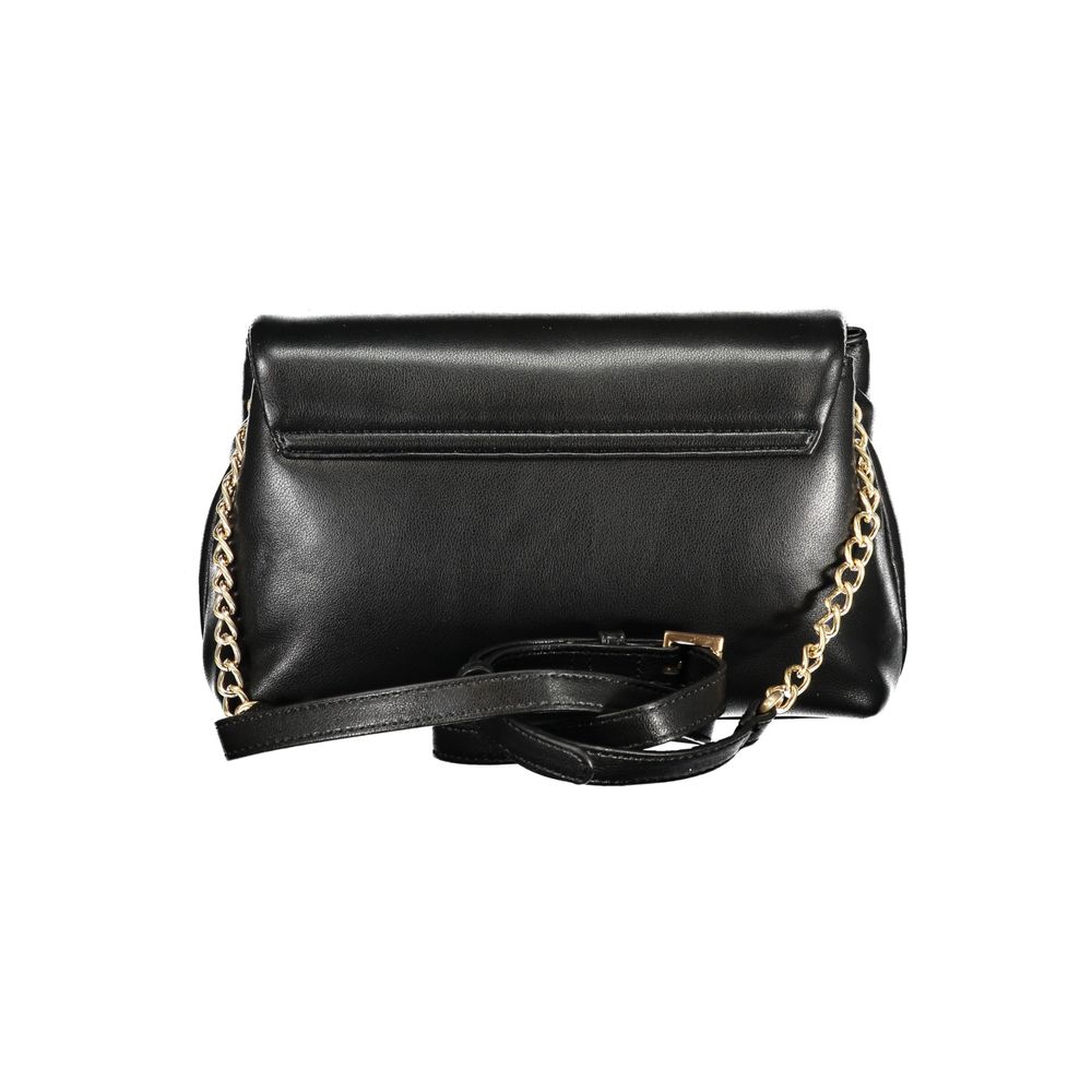 Black Polyurethane Women Shoulder Bag