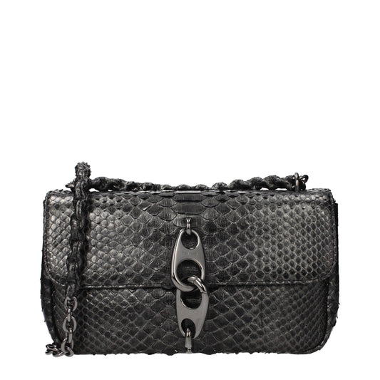 Gray Skin Shoulder Bag