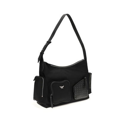 Black Fabric Shoulder Bag