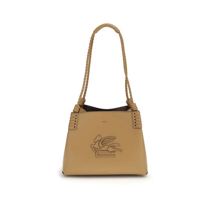 Beige Calf Leather Bos Taurus Shoulder Bag