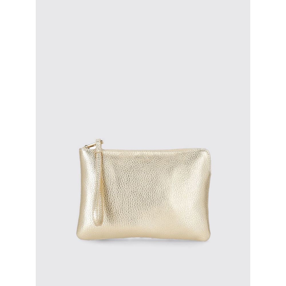 Gold Leather Clutch Bag