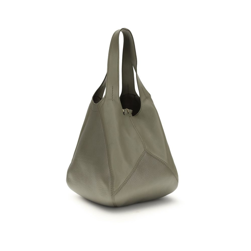 Bicolor Buffalo Leather Shoulder Bag