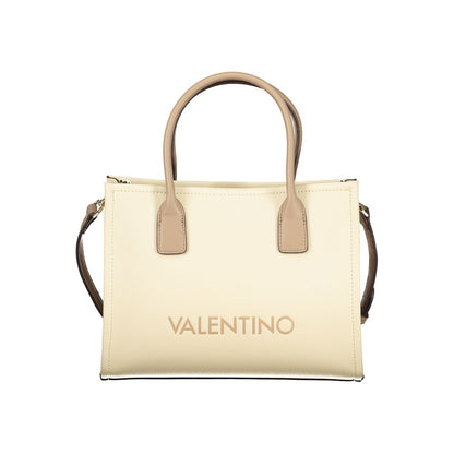 Beige Polyurethane Women Handbag