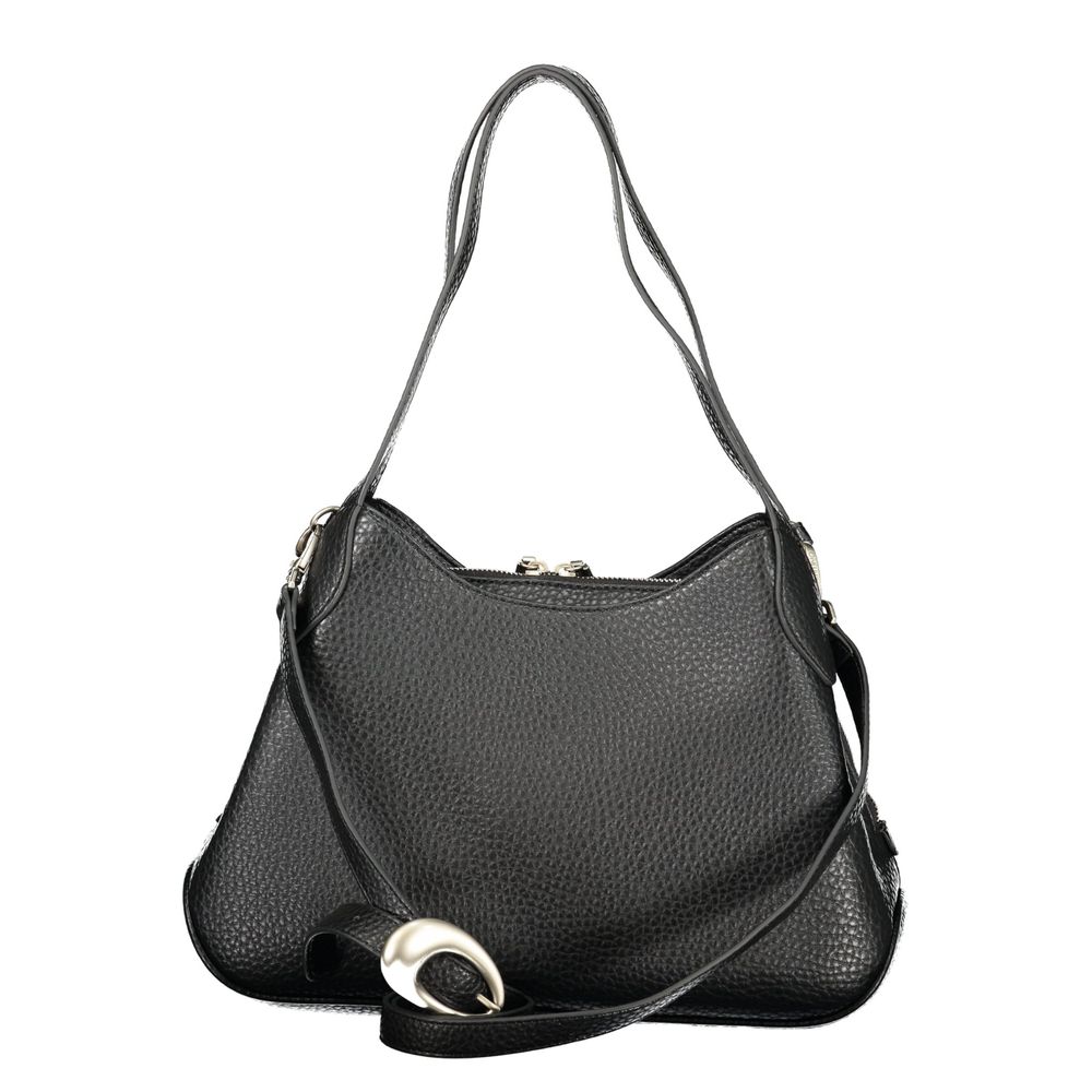 Black Polyurethane Women Handbag