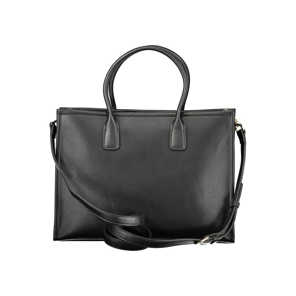 Black Polyurethane Women Handbag