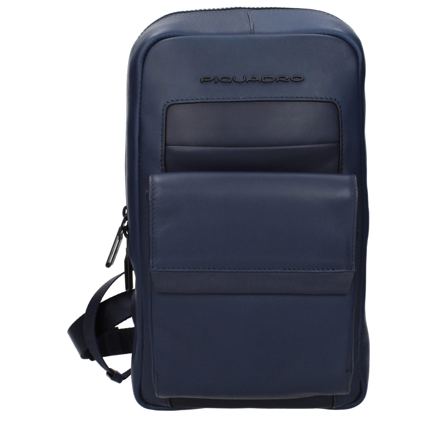 Blue Leather Backpack